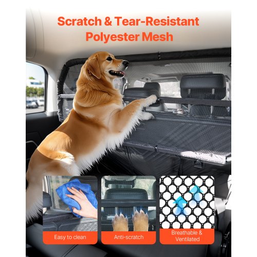 Dog Car Barrier 46 Wide Car Divider for Cargo Area Vehicle Pet Barrier