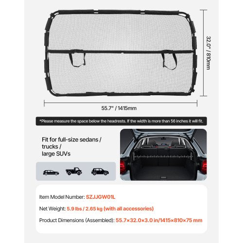 Dog Car Barrier 56 Wide Car Divider for Front Seats Installation Vehicle
