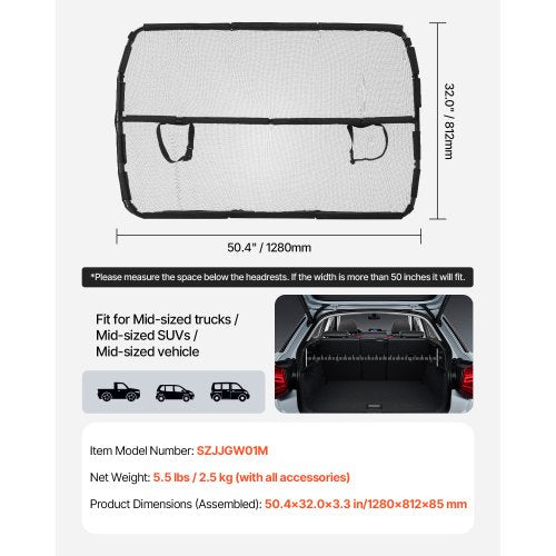 Dog Car Barrier 50 Wide Car Divider for Front Seats Installation Vehicle