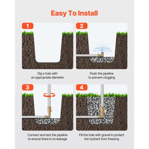 Frost Proof Yard Hydrant 325FT FreezeProof Outdoor Faucet with 12 Bury