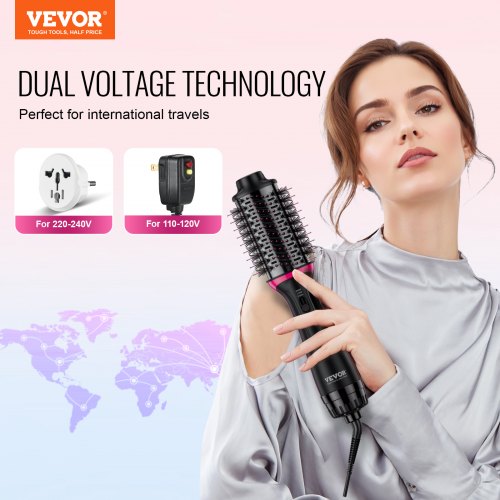 Hair Blow Dryer Brush Dual Voltage Hot Air Styler with 256 Oval Barrel – 65 MM