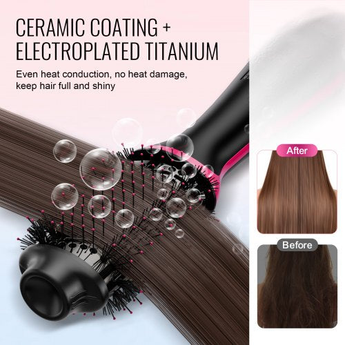 Hair Blow Dryer Brush Dual Voltage Hot Air Styler with 256 Oval Barrel – 65 MM