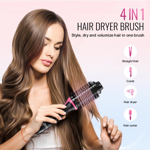 Hair Blow Dryer Brush Dual Voltage Hot Air Styler with 256 Oval Barrel – 65 MM