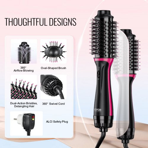Hair Blow Dryer Brush Dual Voltage Hot Air Styler with 256 Oval Barrel – 65 MM