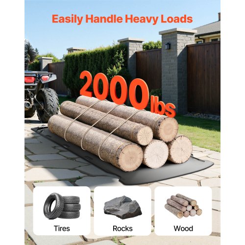 Yard Drag Sled 110 x 46 in 2000lbs Heavy Duty Utility Sled HDPE Drag