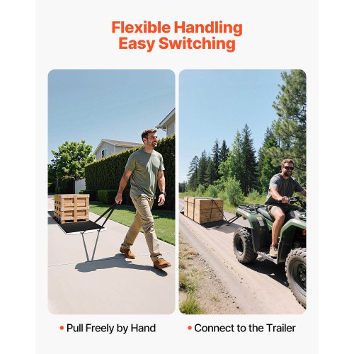 Yard Drag Sled 110 x 40 in 1600lbs Heavy Duty Utility Sled PE Drag Glider