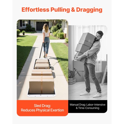 Yard Drag Sled 110 x 40 in 1600lbs Heavy Duty Utility Sled PE Drag Glider