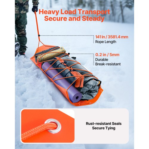 Deer Drag Sled 728 x 22.8 in 550lbs Heavy Duty Yard Utility Sled