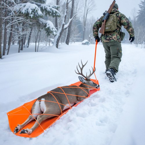 Deer Drag Sled 728 x 22.8 in 550lbs Heavy Duty Yard Utility Sled