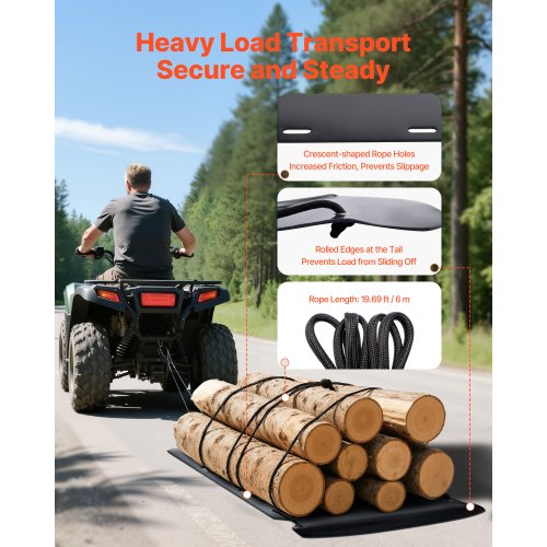 Yard Drag Sled 90 x 46 in 1500lbs Heavy Duty Utility Sled HDPE Drag