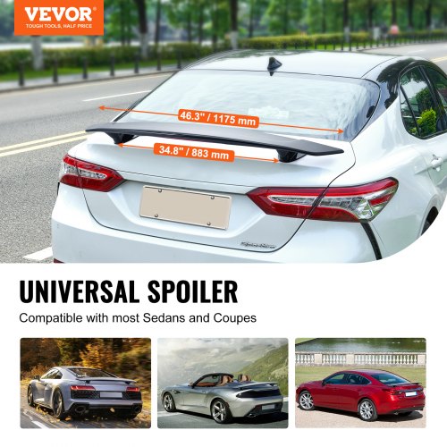 GT Wing Car Spoiler 46.3 inch Universal Spoiler Compatible with most