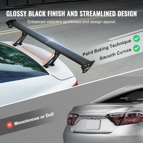GT Wing Car Spoiler 43.3 inch Universal Spoiler with Single Deck