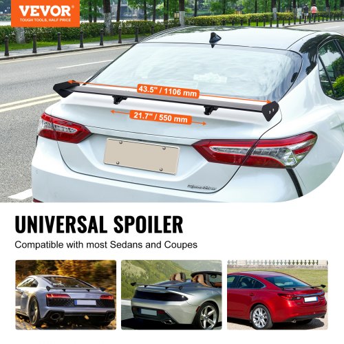 GT Wing Car Spoiler 43.3 inch Universal Spoiler with Single Deck