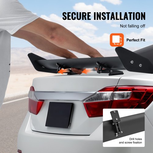 GT Wing Car Spoiler 43.3 inch Universal Spoiler with Single Deck