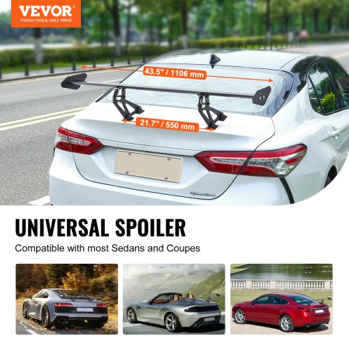 GT Wing Car Spoiler 43.3 inch Universal Spoiler with Single Deck