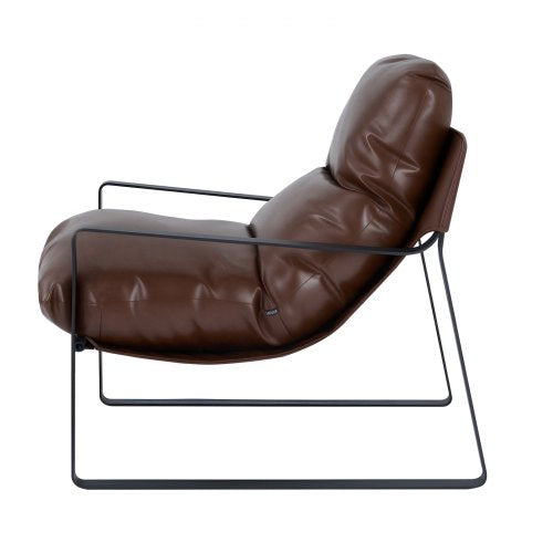 Accent Chair Modern PU Leather Armchair Cozy Upholstered Chair with Soft