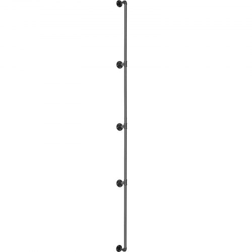 Pipe Stair Handrail 13FT Staircase Handrail 440LBS Load Capacity Carbon