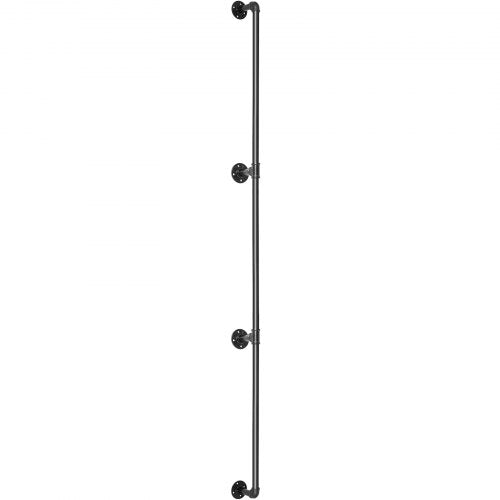 Pipe Stair Handrail 9FT Staircase Handrail 440LBS Load Capacity Carbon