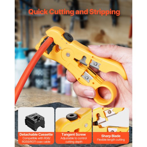 Coax Cable Crimper Kit Coaxial Cable Compression Kit with a Crimping Tool
