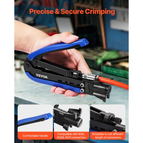 Coax Cable Crimper Kit Coaxial Cable Compression Kit with a Crimping Tool