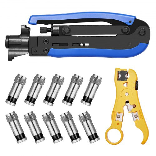 Coax Cable Crimper Kit Coaxial Cable Compression Kit with a Crimping Tool