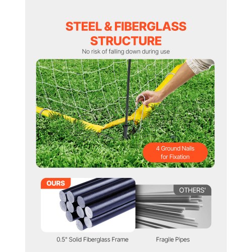Portable Soccer Goal 12x6 ft Adults Kids Backyard Soccer Net Large