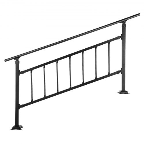 Outdoor Stair Railing Fits for 15 Steps Transitional Wrought Iron