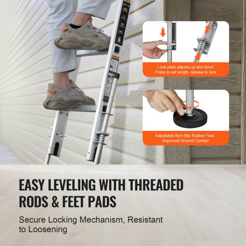 Ladder Levler 23.4 inch Steel 550lbs Load Ladder Leveling Tool Pitch