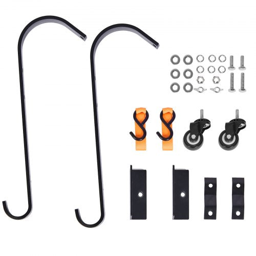 Ladder Roof Hook Stabilizer 2 Pack with Fixed Wheel Swivel Bar Steel – 9 INCH