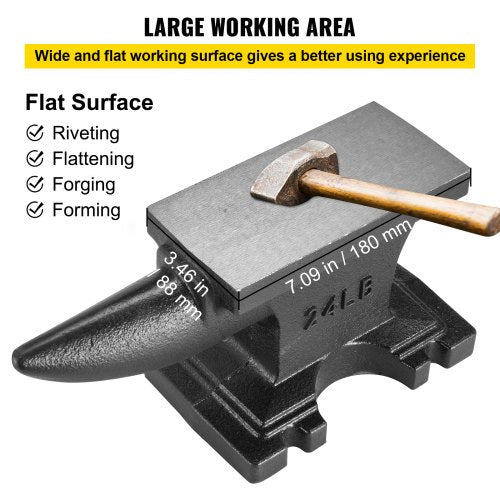 Cast Iron Anvil 25 Lbs11kg Single Horn Anvil with 68 x 3.5 inch