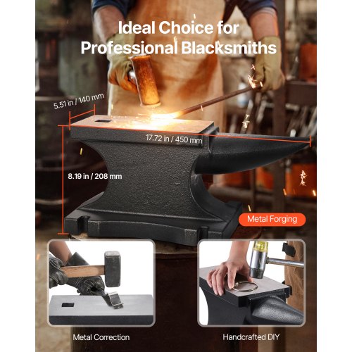Cast Iron Anvil 100 Lbs45kg Single Horn Anvil with 104 x 5 in Countertop