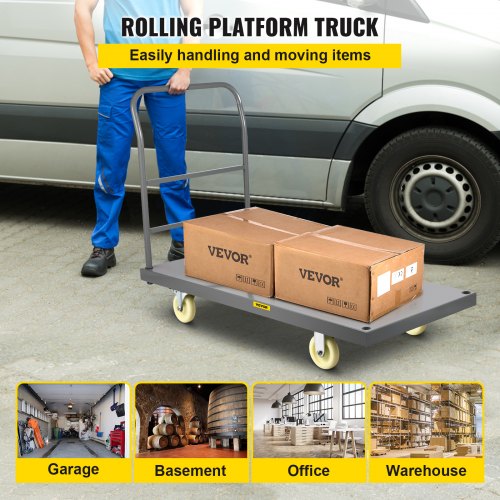 Flatbed Utility Cart Supports up to 2000 lbs Dimensions 47L x 24W x
