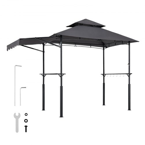 Grill Gazebo 8 x 5 ft DoubleTiered Top Reinforced BBQ Gazebo with Extra