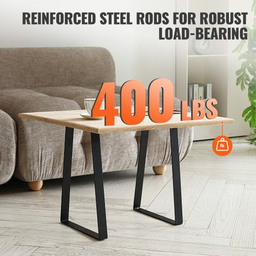 16 inch Trapezoid Steel Table Legs Replacement Furniture Legs Set of 2 for DIY