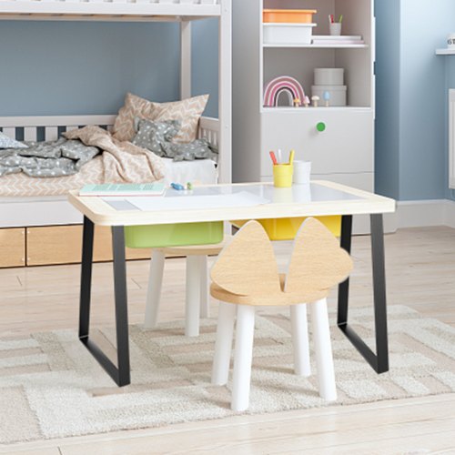 16 inch Trapezoid Steel Table Legs Replacement Furniture Legs Set of 2 for DIY