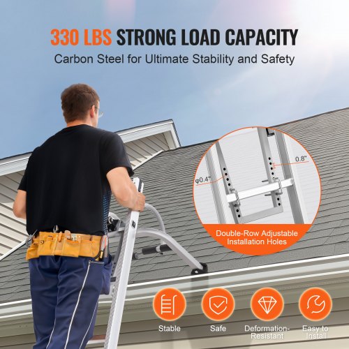Ladder Stabilizer 2 in 1 Extension Wall Ladder Standoff Hook Roof Ridge