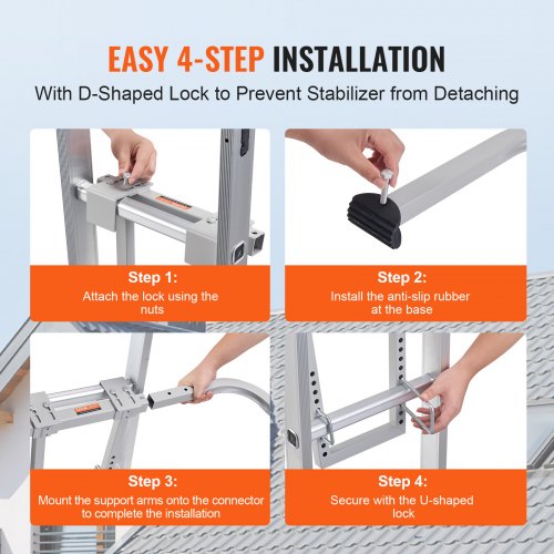 Ladder Stabilizer Heavy Duty Steel Ladder Roof Hook Ladder Stabilizer with Wing
