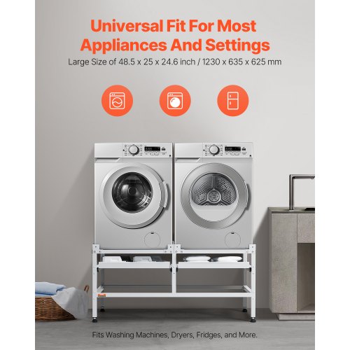 Washing Machine Stand 485x25Inch Washer Laundry Pedestal 590LBS Load