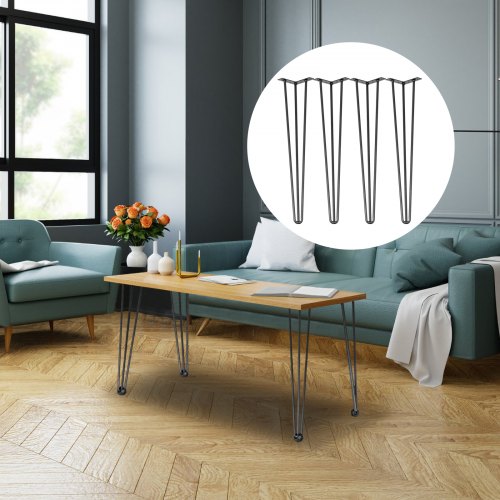 Hairpin Table Legs 22 Black Set of 4 Desk Legs 880lbs Load Capacity Each