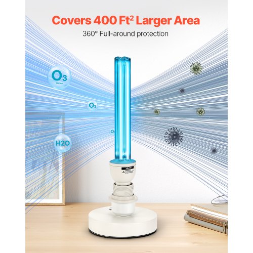 UV Light 25W Ultraviolet Lamp with Ozone Purifier Portable UVC Lamp with Ozone