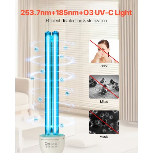 UV Light Bulb 4 Pack 25W Replacement Ultraviolet UVC Lamp with Ozone
