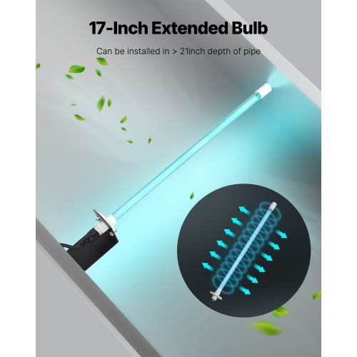 HVAC Air Purifier 25W 17inch UV UVC Light Coil Cleaner with Magnet in Duct
