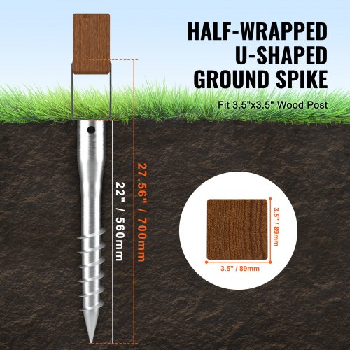 No Dig Ground Anchor 4 Pack 394 x 276 x 2756 in DIY Screw in Post Stake