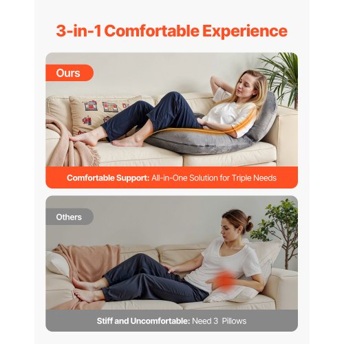 Reading Pillow Large Size UShaped Sitting up Pillow Washable Bed Pillow