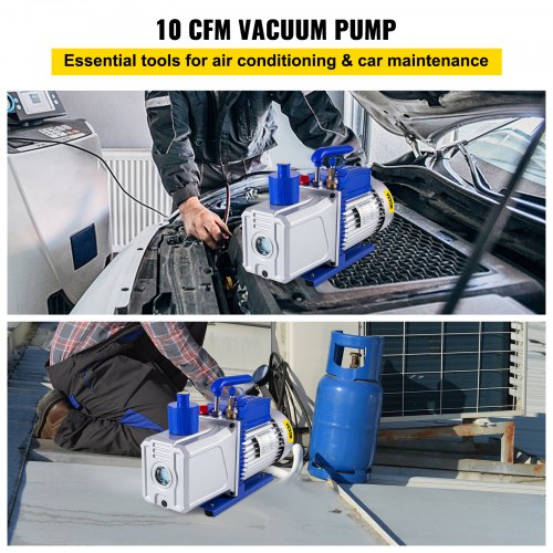 Vacuum Pump 12CFM 1HP Vane Vacuum Pump Two Stage 3 x 101 Pa Ultimate HVAC