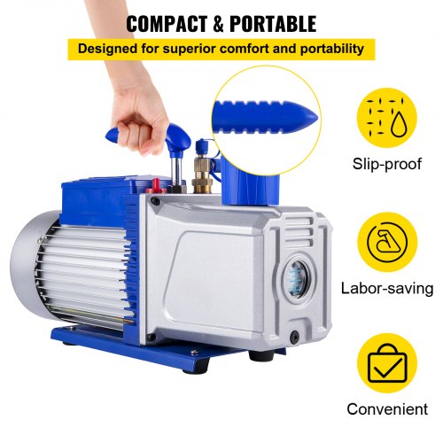 Vacuum Pump 12CFM 1HP Vane Vacuum Pump Two Stage 3 x 101 Pa Ultimate HVAC