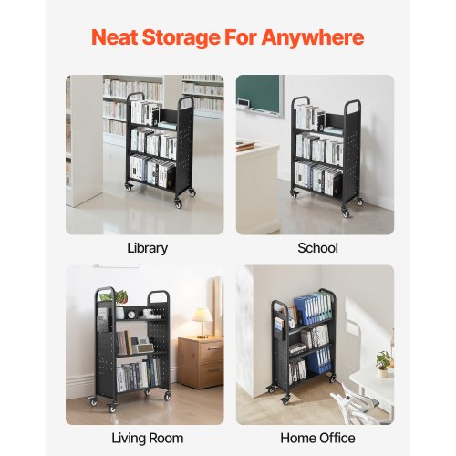 Rolling Library Book Cart 330 lbs Capacity 303 x 15 x 480Inch Library 1