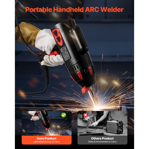 Portable Handheld Welding Machine 20  130A Portable ARC Welder with Stepless