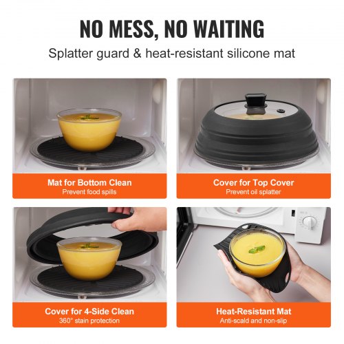 Microwave Splatter Cover Mat 108 Collapsible Microwave Lid for Food