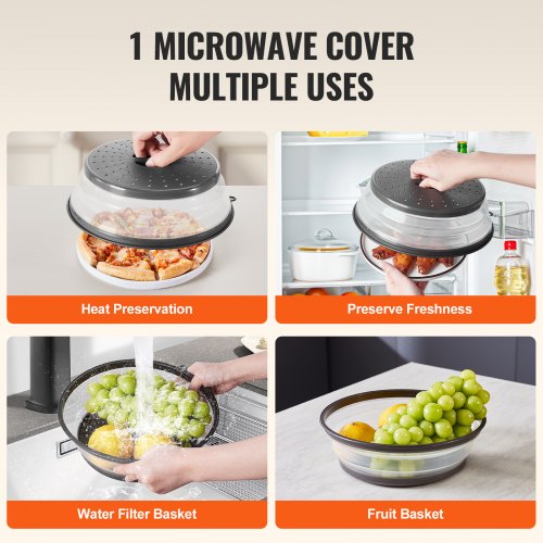 2PCS Microwave Splatter Covers 104 Collapsible Microwave Lid for Food